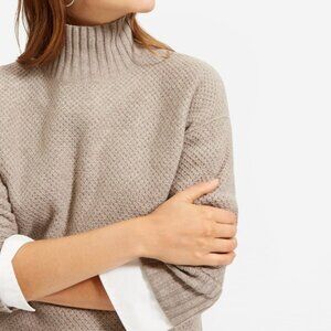 Everlane	Sweater Womens Size Small Beige Sand Cashmere Stroopwafel Turtleneck